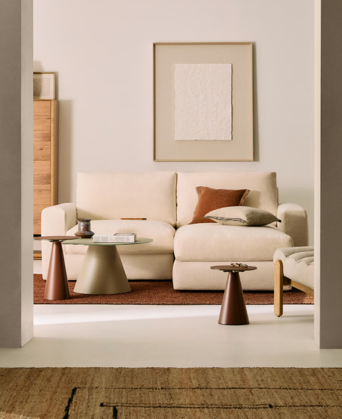 ALEA Ekru šenil trosjed modularni trosjed s presvlakom, 220 cm