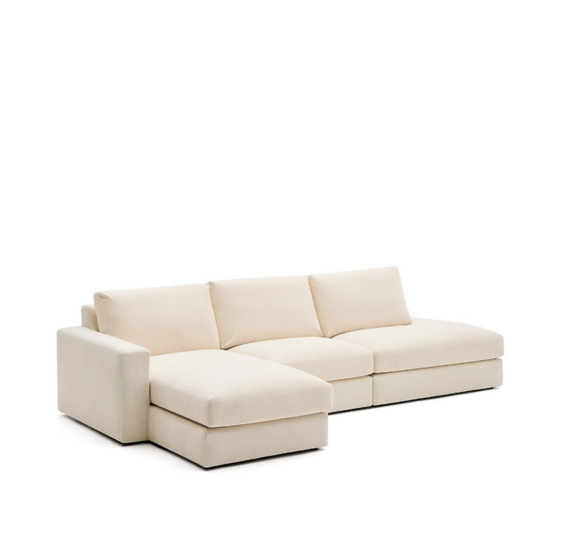ALEA Ekru šenil modularni kauč za 5 sjedala s presvlakom