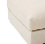 ALEA ecru chenille footrest with removable cover, 90 x 90cm