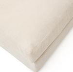 ALEA ecru chenille footrest with removable cover, 90 x 90cm