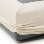 ALEA ecru chenille footrest with removable cover, 90 x 90cm