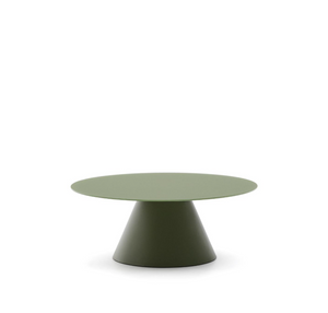 WILSHIRE coffee table with frosted tempered glass and painted steel finish Ø80cm