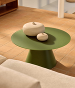 WILSHIRE coffee table with frosted tempered glass and painted steel finish Ø80cm