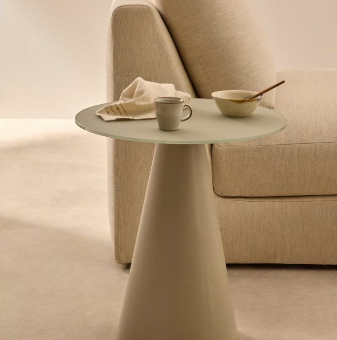 WILSHIRE stolić od kaljenog stakla i metala, Ø 50 cm