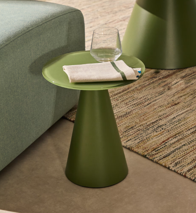 WILSHIRE stolić od kaljenog stakla i metala, Ø 30 cm