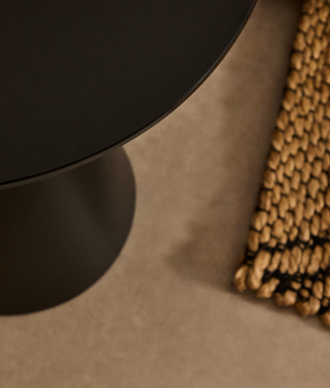 WILSHIRE stolić od kaljenog stakla i metala, Ø 30 cm