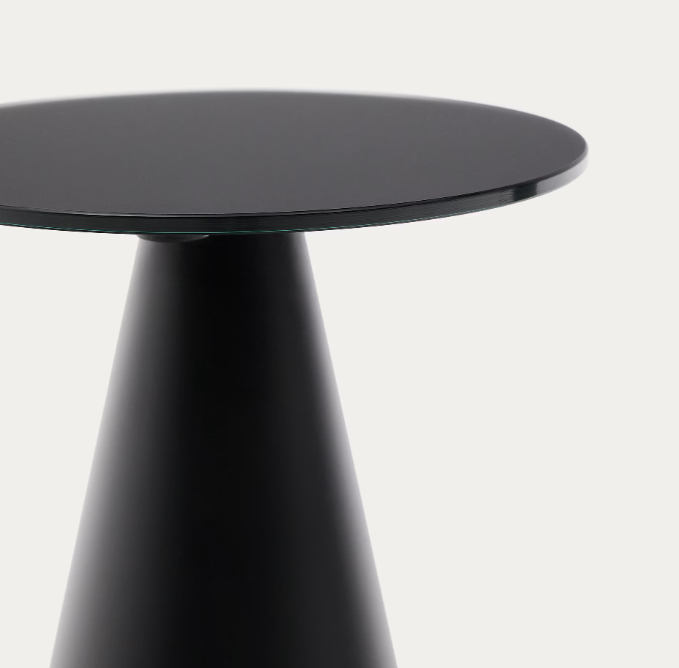 WILSHIRE stolić od kaljenog stakla i metala, Ø 30 cm