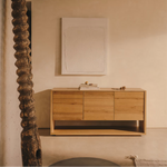 ALGUEMA Komoda s 3 vrata od hrastovog furnira s prirodnom završnom obradom