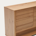 ALGUEMA Komoda s 3 vrata od hrastovog furnira s prirodnom završnom obradom