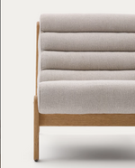 MAGIRA Bež fotelja od punog hrastovog drva s prirodnom završnom obradom