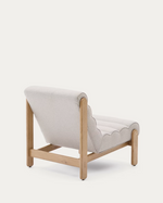 MAGIRA Bež fotelja od punog hrastovog drva s prirodnom završnom obradom