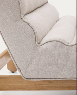 MAGIRA Bež fotelja od punog hrastovog drva s prirodnom završnom obradom