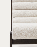 MAGIRA Fotelja od bijelog buklea i punog hrastovog drva