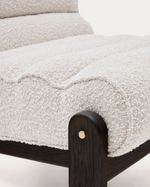 MAGIRA Fotelja od bijelog buklea i punog hrastovog drva