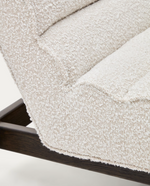 MAGIRA Fotelja od bijelog buklea i punog hrastovog drva