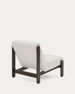 MAGIRA Fotelja od bijelog buklea i punog hrastovog drva