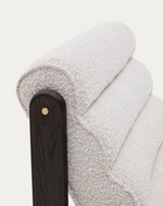 MAGIRA Fotelja od bijelog buklea i punog hrastovog drva