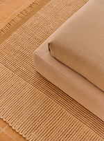 BLART Beige wool rug with contrasting side stripe 160 x 230 cm