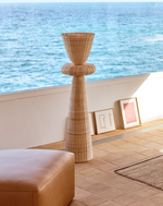 NEUDA Rattan floor lamp with light finish