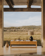 ALGUEMA TV stalak s 3 ladice od hrastovog furnira s prirodnom završnom obradom