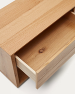 ALGUEMA TV stalak s 3 ladice od hrastovog furnira s prirodnom završnom obradom