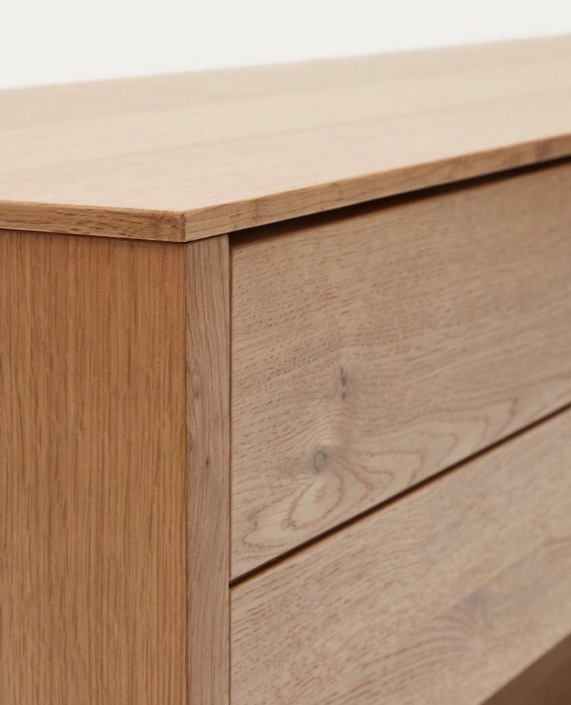 ALGUEMA TV stalak s 3 ladice od hrastovog furnira s prirodnom završnom obradom