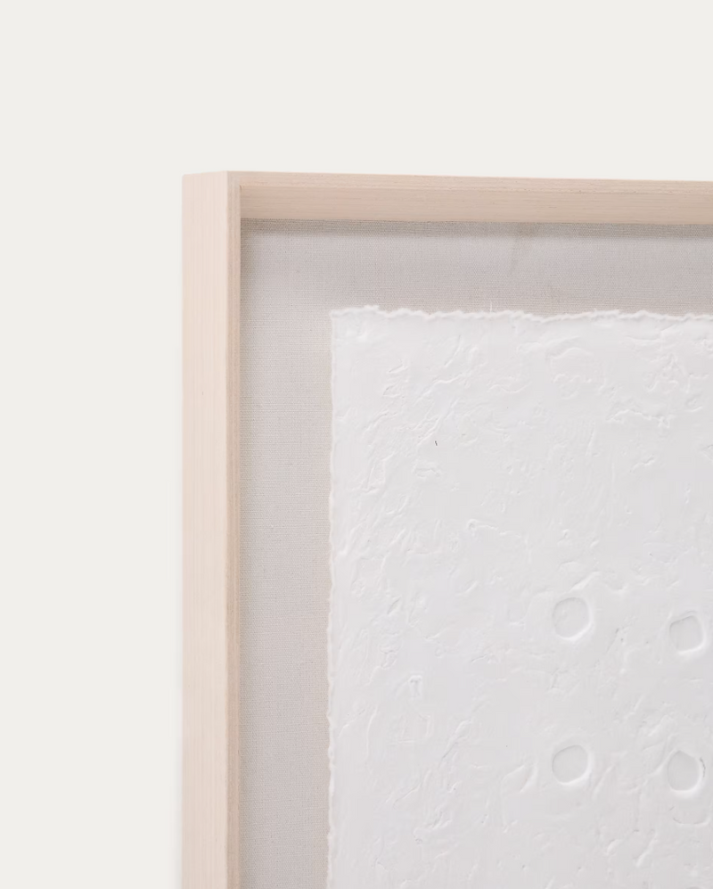 OLVIN Abstract picture on white recycled paper with hand-crafted reliefs