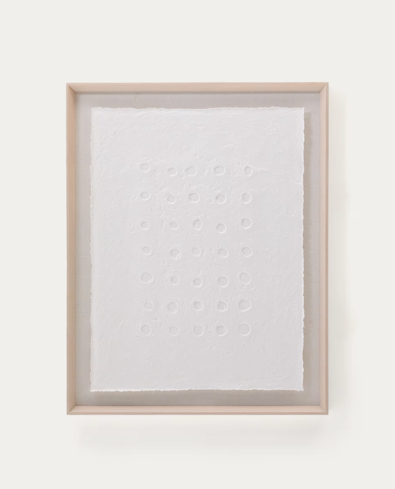 OLVIN Abstract picture on white recycled paper with hand-crafted reliefs