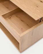 ALGUEMA Raisable coffee table in oak veneer with natural finish