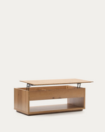 ALGUEMA Raisable coffee table in oak veneer with natural finish