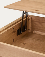 ALGUEMA Raisable coffee table in oak veneer with natural finish