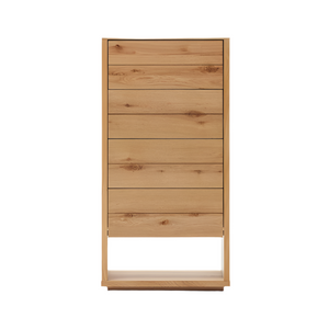 ALGUEMA Chest of drawers with 4 drawers in oak wood veneer with natural finish
