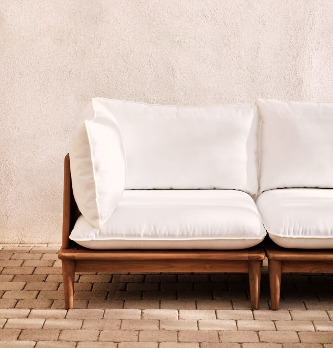 Portitxol modular corner armchair in solid teak