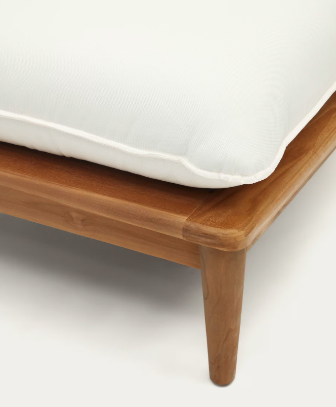 Portitxol modular corner armchair in solid teak