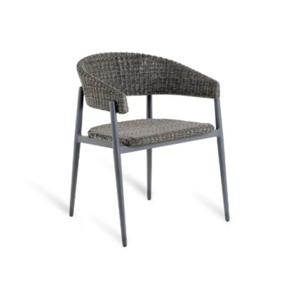 EXPERIENCE small armchair in aluminium and WaProLace® antique brown