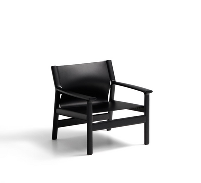 JAN armchair made of black recycled leather fibres