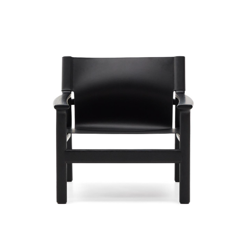 JAN Fotelja izrađena od crnih recikliranih kožnih vlakana