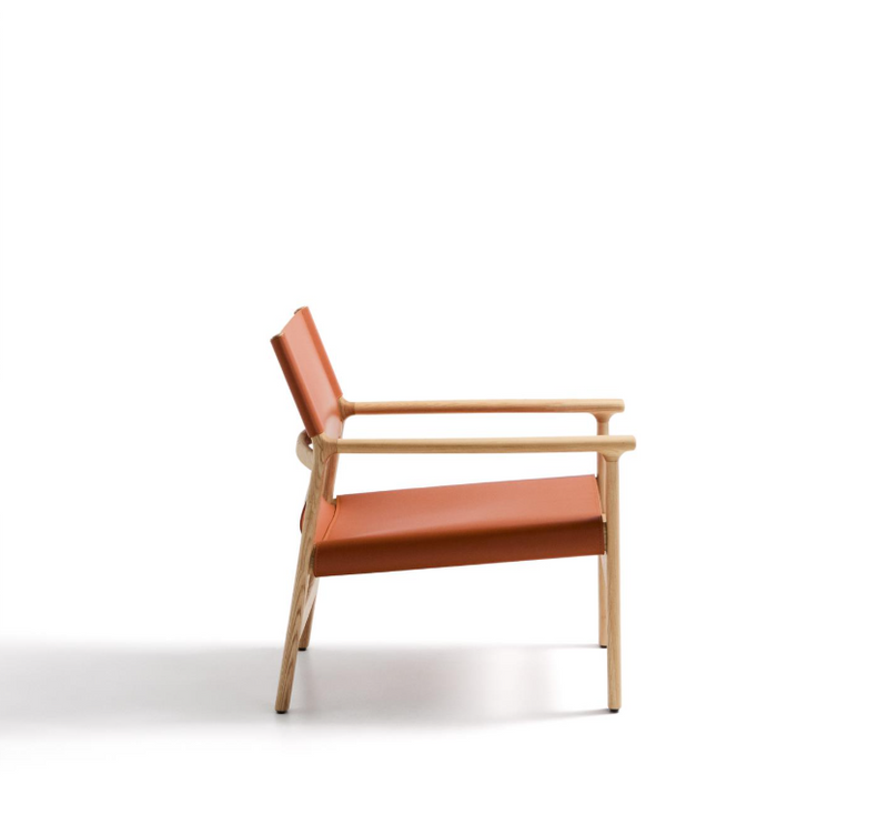 JAN Fotelja izrađena od svijetlosmeđih recikliranih kožnih vlakana