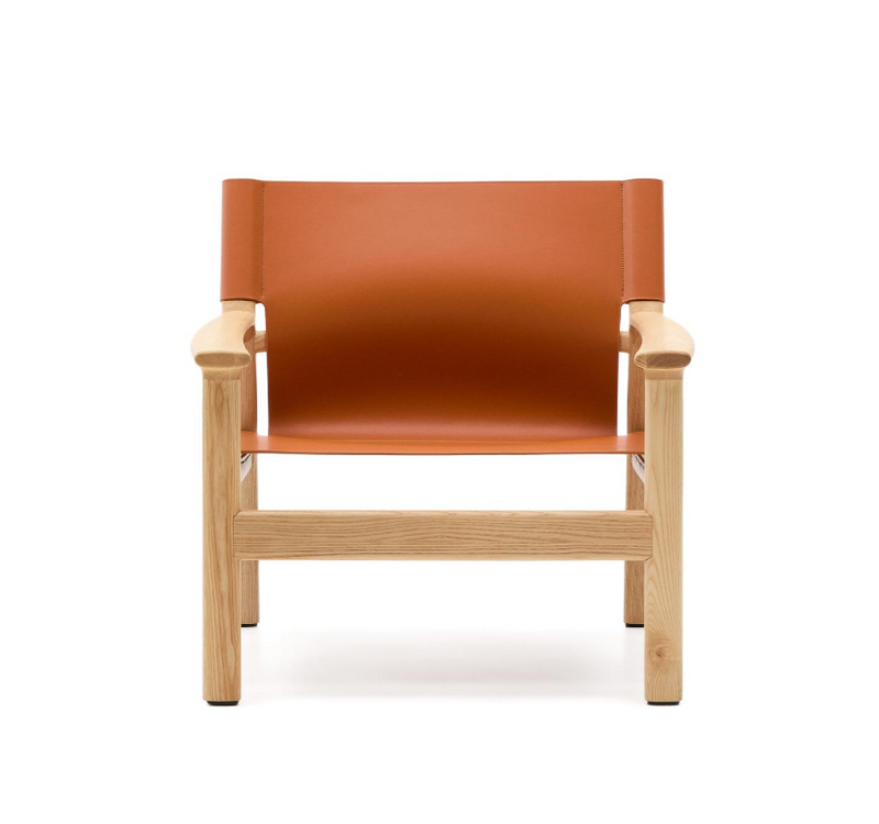 JAN Fotelja izrađena od svijetlosmeđih recikliranih kožnih vlakana