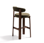 GRANITNA stolica od zelenog šenila i masivnog jasenovog drva