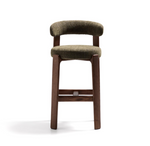 GRANITNA stolica od zelenog šenila i masivnog jasenovog drva