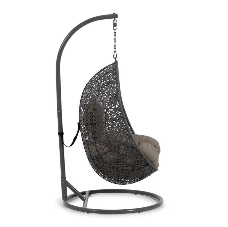 FLORINA Viseća tamno siva fotelja s bazom