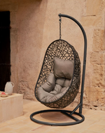 FLORINA Viseća tamno siva fotelja s bazom