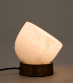 SHENIL Table lamp in alabaster and metal with a brass finish