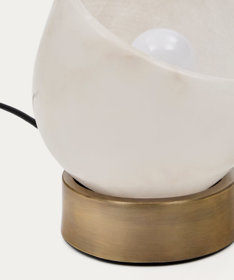 SHENIL Table lamp in alabaster and metal with a brass finish