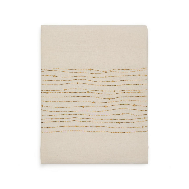 FLIA tablecloth with gold-coloured lurex embroidered detail, 150 x 250 cm