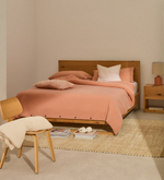CALINE Set navlake za poplun i jastučnica od 100% perkal pamuka u boji terakote