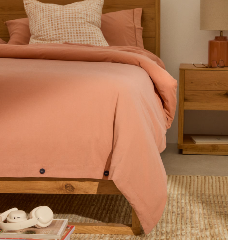 CALINE Set navlake za poplun i jastučnica od 100% perkal pamuka u boji terakote