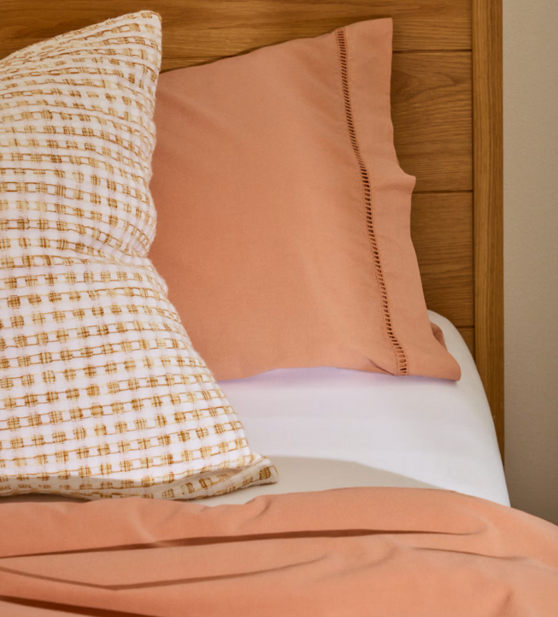 CALINE Set navlake za poplun i jastučnica od 100% perkal pamuka u boji terakote