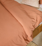 CALINE Set navlake za poplun i jastučnica od 100% perkal pamuka u boji terakote